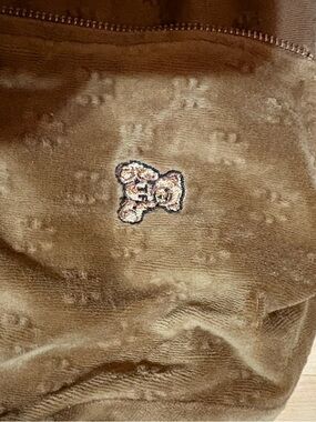 Brown Plush Teddy Embossed Cropped Sweatshirt
